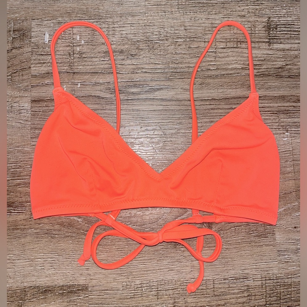 bright coral bikini top